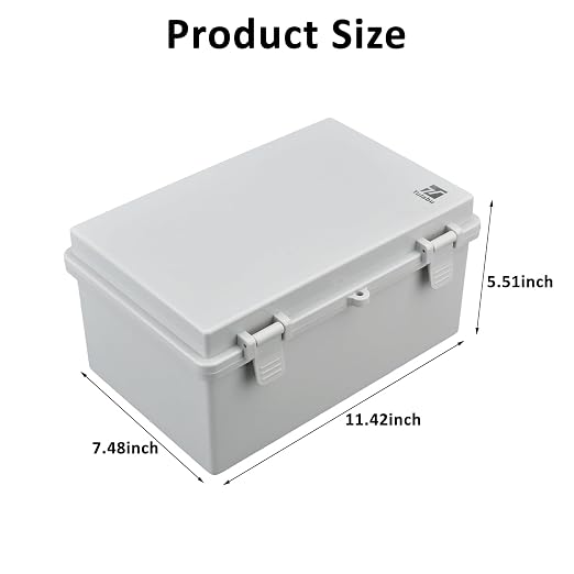 IP67 Waterproof Junction Box for Outdoor, 11.4"x7.5"x5.5" | Heavy Duty ABS - Image 3