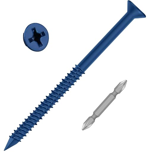 1/4" x 5" Concrete Screw Anchor Blue Flat Head Screws by Etauwe