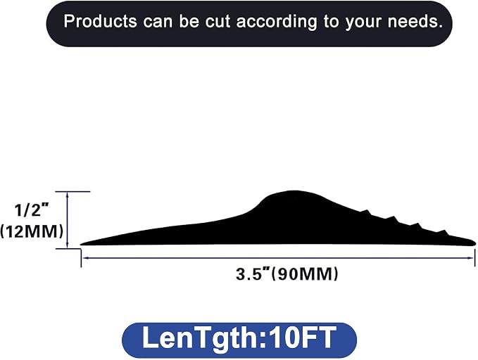 ToLanbbt 10Ft/3M Universal Garage Door Rubber Threshold Strip - Image 2