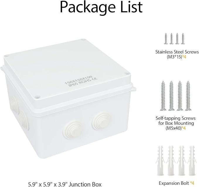 LeMotech Junction Box, ABS Plastic IP65 Waterproof and Dustproof, Universal - Image 8