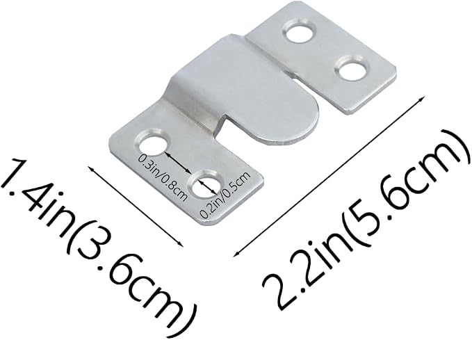 4 Pairs Stainless Steel Flush Mount Bracket Interlocking Headboard Hardware - Image 2