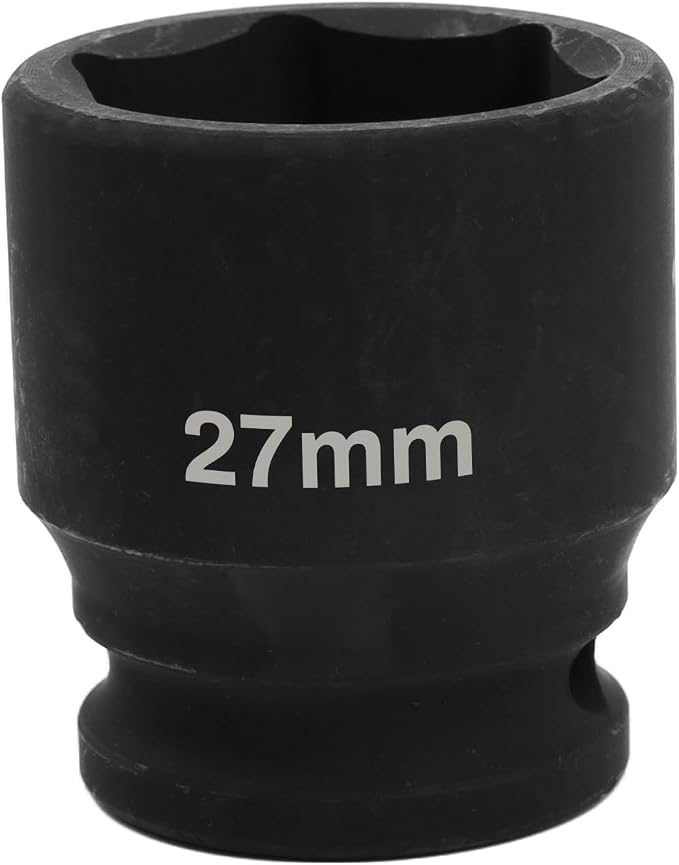 1/2" Drive 27mm Deep Impact Socket, 6 Point Chrome Molybdenum Steel Heavy Duty by YTkavq