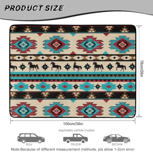 ELEQIN Southwest Aztec Horse Car Trunk Mat Cargo Liner - Image 7