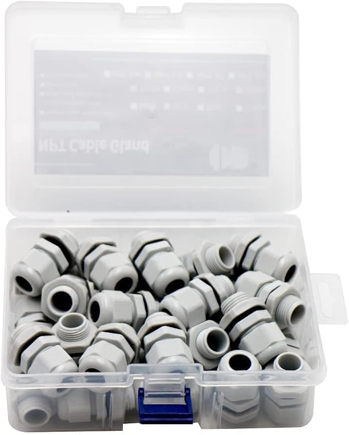 30-Pack 3/8" NPT Cable Glands, IP68 Waterproof Nylon PA66 Strain Relief Cord - Image 5