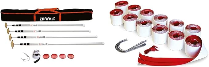 ZIPWALL SLP4 12 Foot Spring Loaded Dust Barrier Poles, 4 Pack, 12 Pack by Unknown