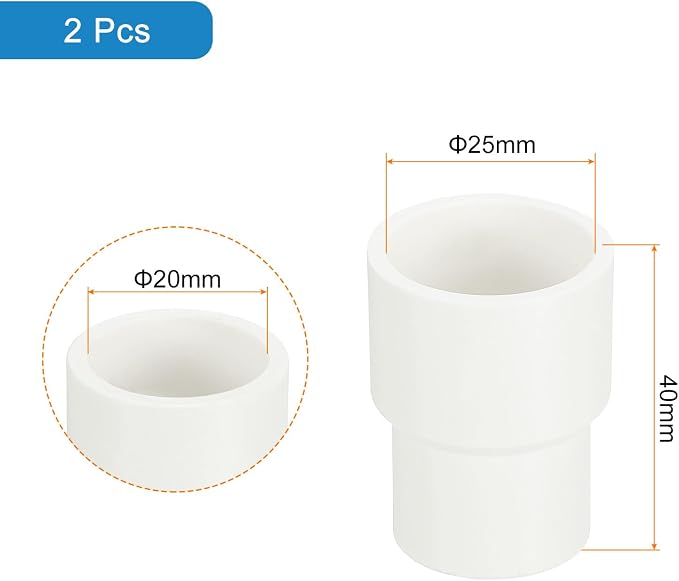uxcell 2 Pcs UPVC Reducer Pipe Fitting, 3/4"x1/2" PVC Straight Pipe Coupling - Image 2
