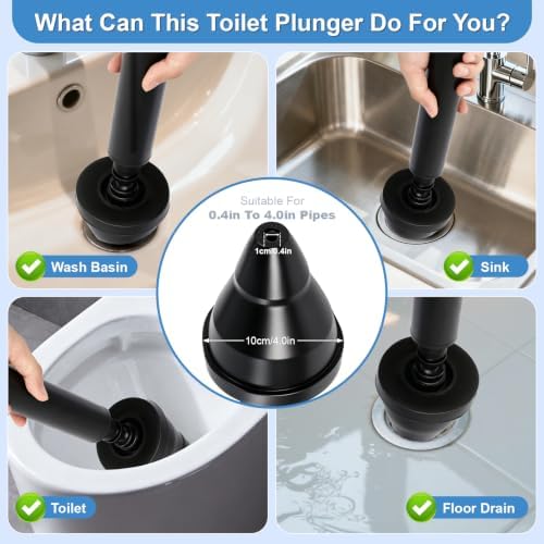 Toilet Plunger & Bathroom Plunger, Toilet Brush and Plunger Set - Image 6
