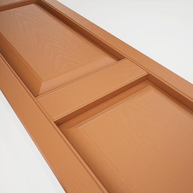 14 3/4"W x 59"H Lifetime Vinyl, Standard Two Equal Panels, Raised Panel Shutters - Image 13