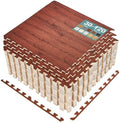 Sorbus Interlocking Wood Grain Foam Floor Tiles by Sorbus