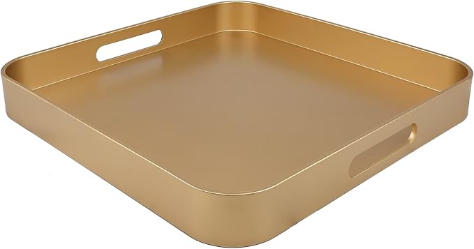 Gold Square Decorative Tray by Omuriko