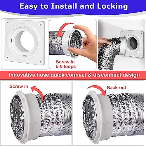 Dryer Vent Hose Connector Kit, Dryer Vent Wall Plate - Image 5
