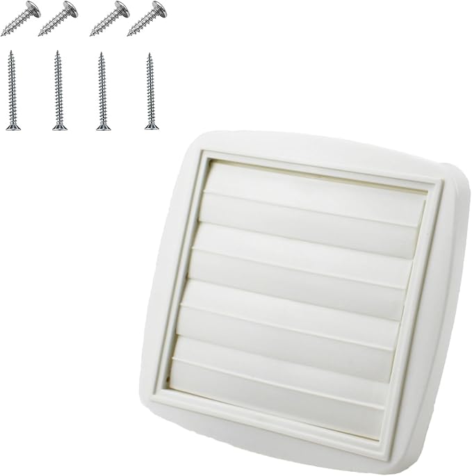 Amonk Adjustable Dryer Vent Cover Outside 4'' to 5'' to 6'' Plastic Louvered by Amonk