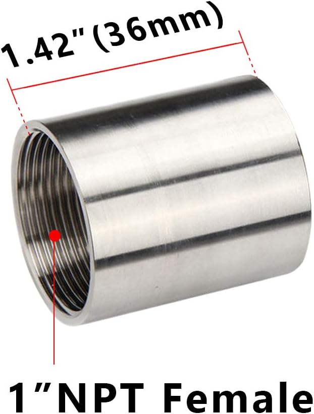 Feelers 304 Stainless Steel Cast Pipe Coupling Fitting, Female Coupler Adapter - Image 2