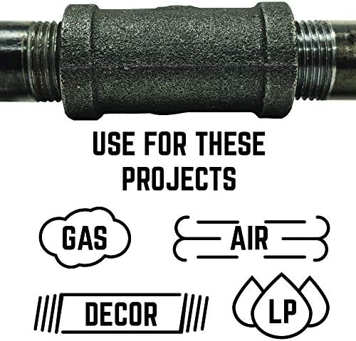 PIPE DECOR 1" Plug Fitting, Malleable Iron, Fits One Inch Diameter Black Steel - Image 5