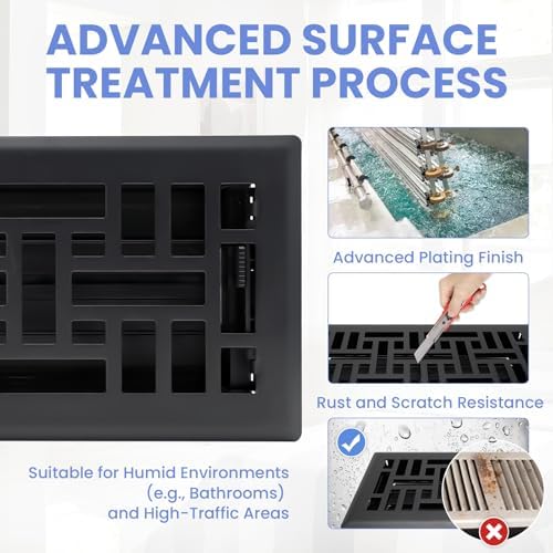 Howeall 4x12 Inches 2 Pack Heavy Duty Walkable Floor Register Easy Adjust Air - Image 3
