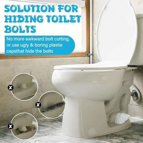 Wonderjune 2 Pack Toilet Bolt Covers Ceramic Bathroom - Image 6