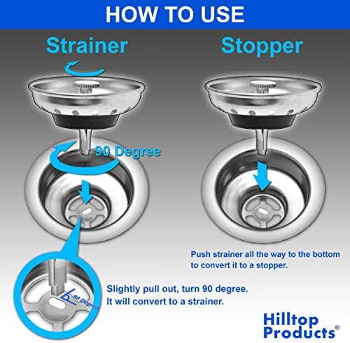 2 Pack - Kitchen Sink Strainer and Stopper Combo Basket Replacement - Image 4