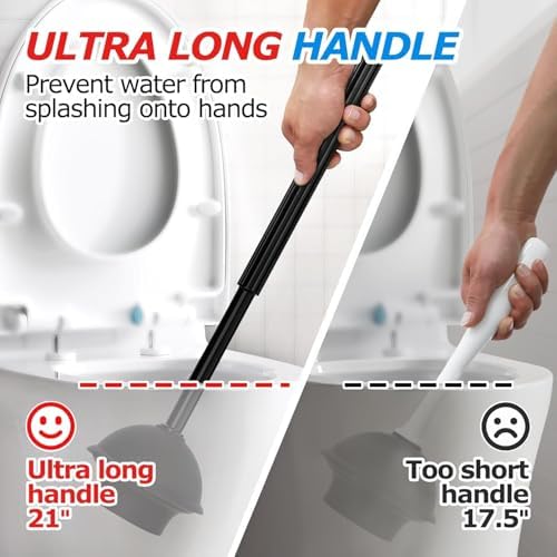 FORASTO Toilet Plunger Set, Cleaning Brush, Cleaning Supplies - Image 2