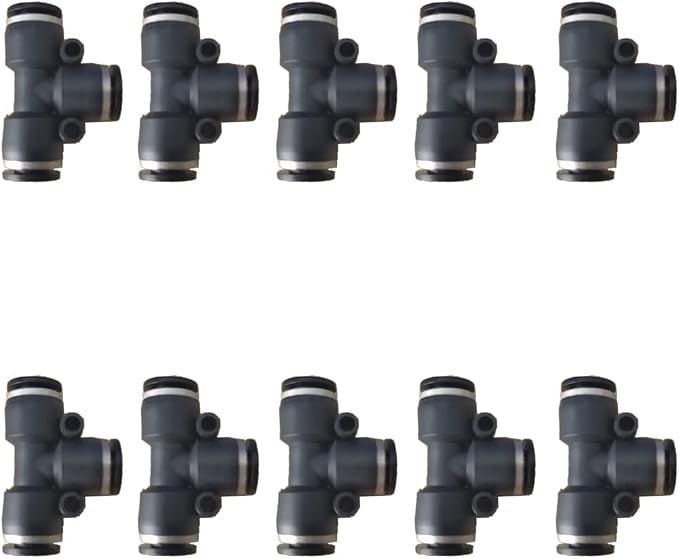 1/4 inch Air Hose T Connector Plastic Pneumatic Quick Push to Connect Tee by ROZESAZZ