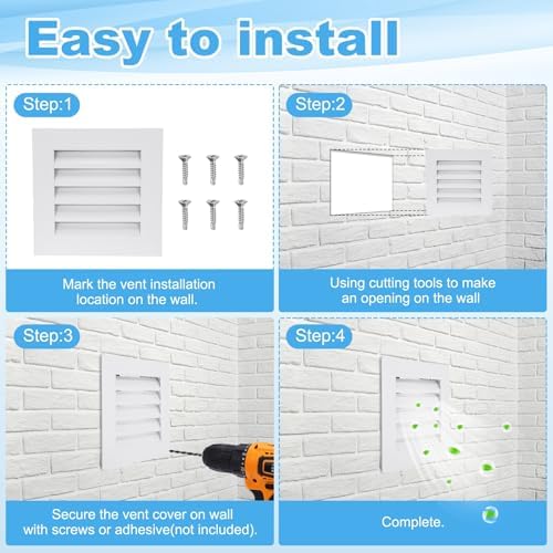 PATIKIL 18 x 12 Inch Gable Vent, 10 x 16 Inch Duct Opening Size - Image 5