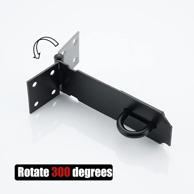 JQK Door Hasp Latch Lock, 5 Inch 304 Stainless Steel Safety Packlock Clasp - Image 5