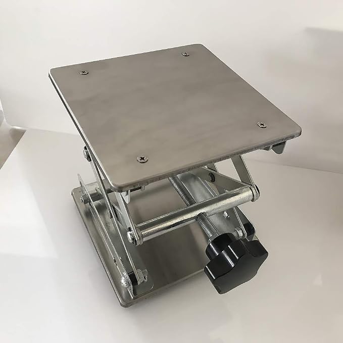 LabZhang 6" x 6" Stainless Steel Lab Jack Scissor Stand Platform Table | Lab - Image 5