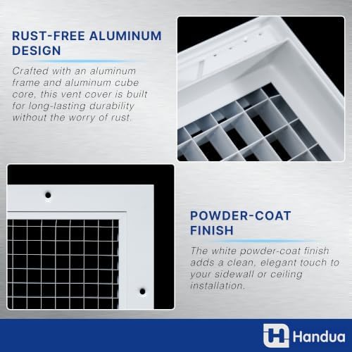 Fits 12x20 and 20x12 Duct Opening | Aluminum Eggcrate Return Air Grille | Low - Image 3