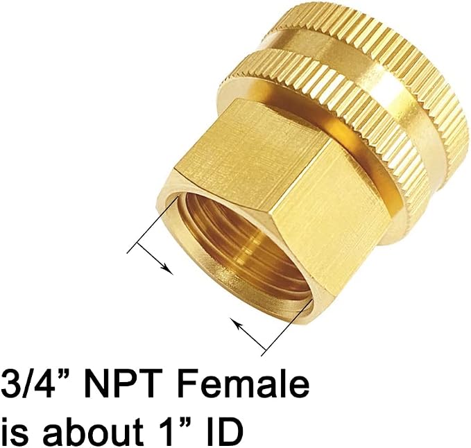 Joywayus 2PCS Brass Swivel Pipe Fitting 3/4" GHT x 3/4" NPT Double Female | - Image 3