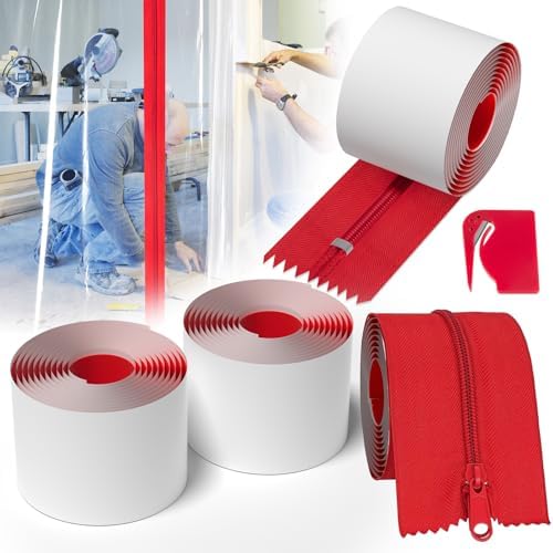 4-Pack Heavy Duty Zipper Door for Dust Barriers, Construction Door Zipper by ANWEOR