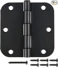 12 Pack Matte Black Door Hinges 3.5 Inch Rounded 5/8" Radius Corners | by JIWDOORHINGESFORHOME
