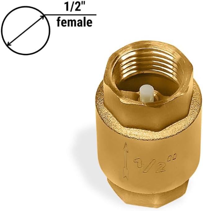 2 Pcs Brass One Way Valve 1/2 inch Backflow Preventer Female NPT Thread - Image 2