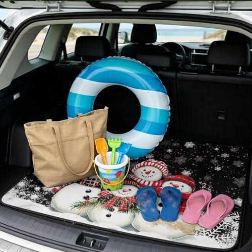 Black Snowman Universal Car Trunk Mat - Image 2
