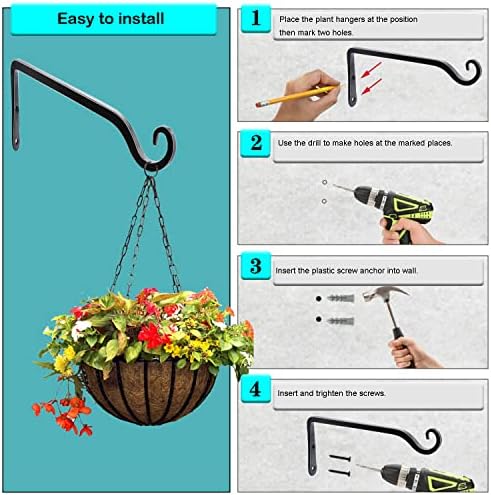 LOOGI Hanging Plant Bracket, Wall Hook Plant Hanger 10 Inch Decorative Hooks - Image 5