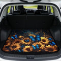 Sunflower Blue Butterfly Heavy Duty Cargo Mat Racing Trunk Mat Universal by Darisoco