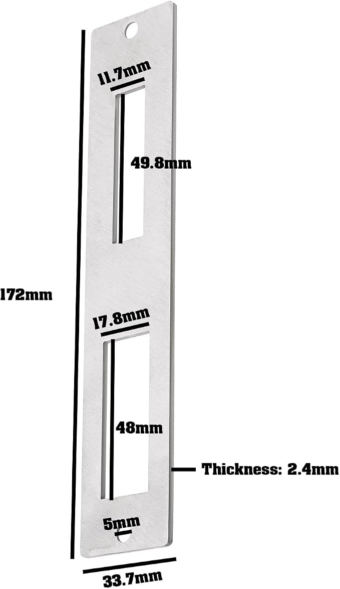 1Pc Door Flat Strike Plate Stainless Steel Plate 172mm x 33.7mm - Image 4