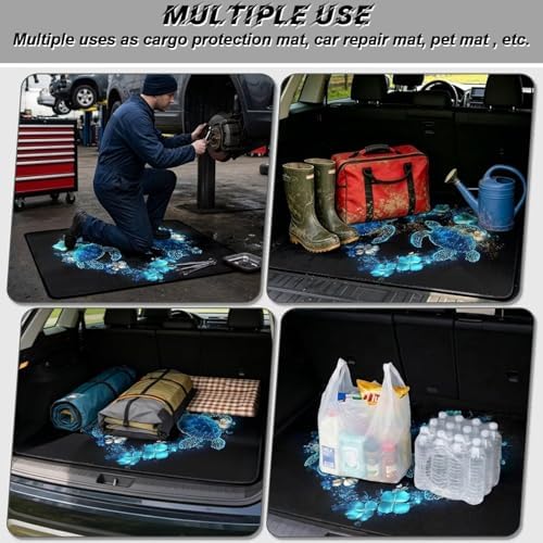 Heart Sea Turtle Flower Sports Gear Trunk Mat 29"x39" - Image 3