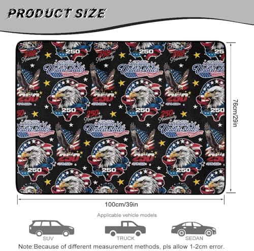 ELEQIN 250th Birthday American Car Cargo Liner Non Slip Backing Cargo Mat Rear - Image 7