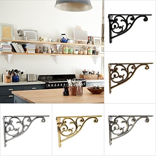 Shelf Brackets 8 Inch 4PCS Heavy Duty White Wall Bracket Baroque Kitchen - Image 5