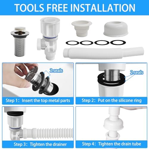 Bathroom Sink Drain Pipe Kit, Bathroom Sink Drain - Image 6