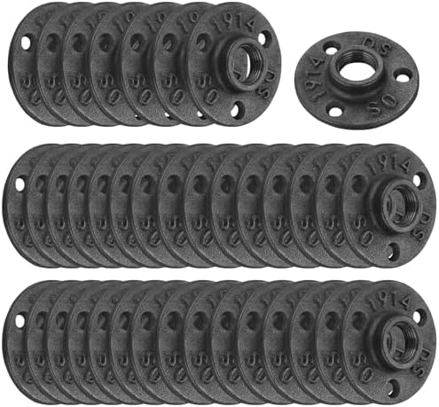 1/2" Floor Flange, 40 Pack MalleableIron Threaded Pipe Flange by HomeTZH