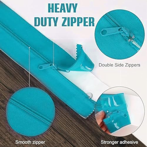 2 Pcs Dust Protector Zipper 7.6cm x Self Adhesive Home Renovation Dust Seal - Image 3