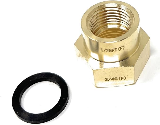 Cascada 3/4" G Thread Female to 1/2" NPT Thread Female Pipe Fitting Adapter by CascadaShowers