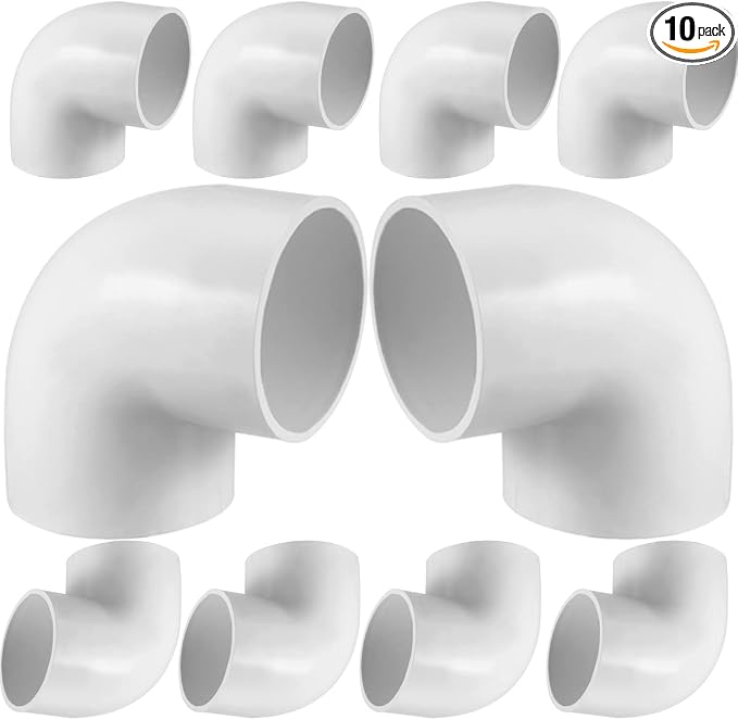 10PCS 1/2" 90 Degree Elbow PVC Pipe Fitting Adapter Coupling Connector Schedule by Fitvell