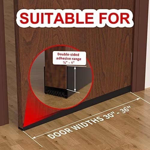 Door Draft Stopper, 36” Length Cuttable Weather Stripping Door Seal, Strong - Image 5