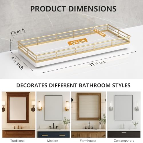 Bathroom Tray for Counter Top Organizer, Oak Wood Vanity Tray - Image 6
