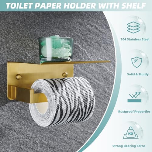 APLusee Brushed Dark Gold Toilet Paper Holder - Image 7