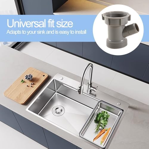 QruiLanTu1-1/2 Inch Dishwasher Kitchen Drain Pipe Hose Adapter Wye, Kitchen - Image 3