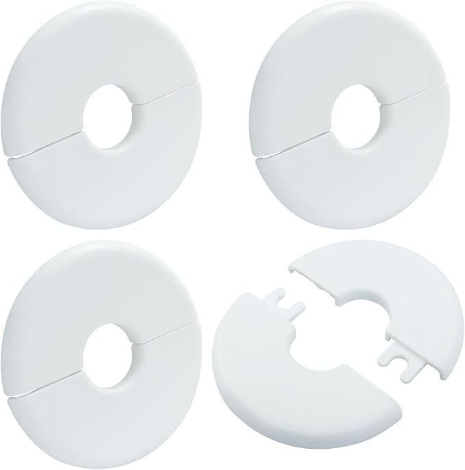 White Wall Split Flange, 0.6"/16mm Pipe | Escutcheon Plate Plumbing Cover Plates - Image 5