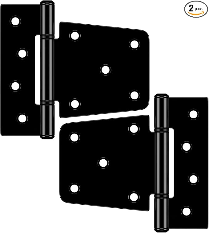 3.5 Inch Heavy Duty Gate Hinges, Extra Thick Black Shed Barn Door Hinges by HOME