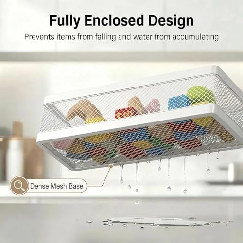 PUSDON 16.5-Inch Extra Long Slim Mesh Shower Caddy, Wall Mounted Bathroom - Image 5